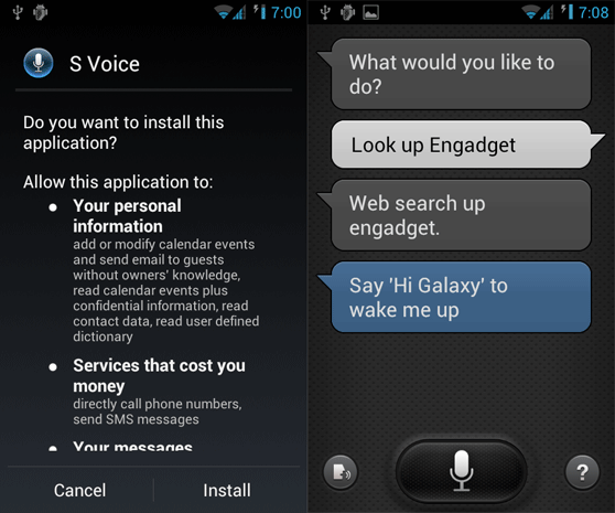 Download Samsung Galaxy S III S Voice app for your Android, voicetalk.apk file leaked!