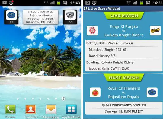 IPL Live Score Widget IPL App for Android