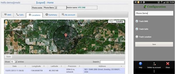 Call, GPS, SMS Tracker spy app