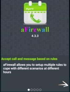 aFirewall call and sms blocker android app