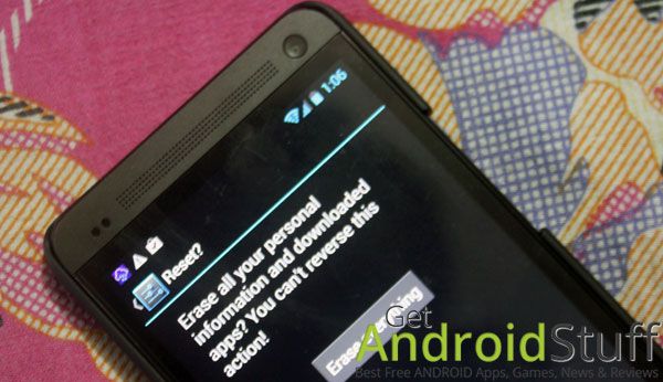 How to Reset HTC One to Factory Setting