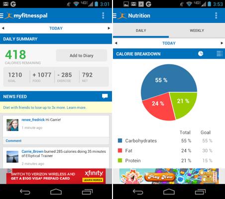 Calorie Counter - MyFitnessPal android app