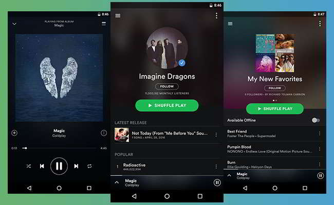 Spotify android music apps