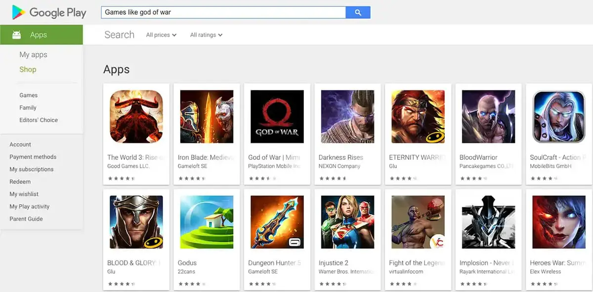 God of War like games on Android