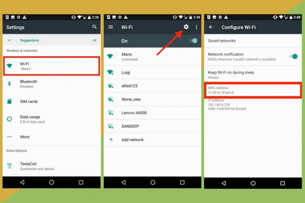 How to change WiFI mac address on android