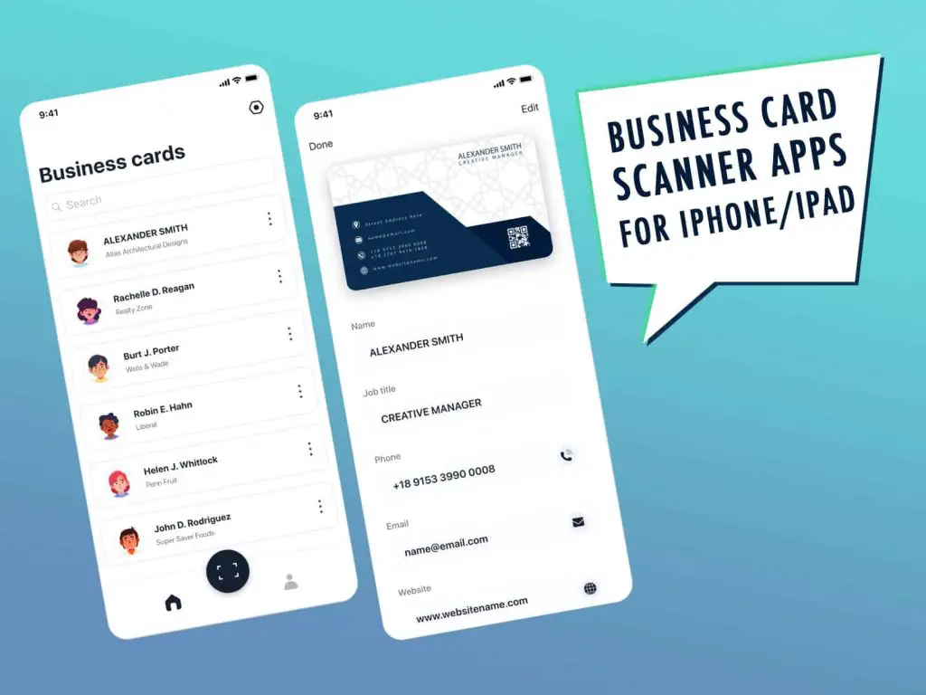 Business card scanner app for iphone ipad