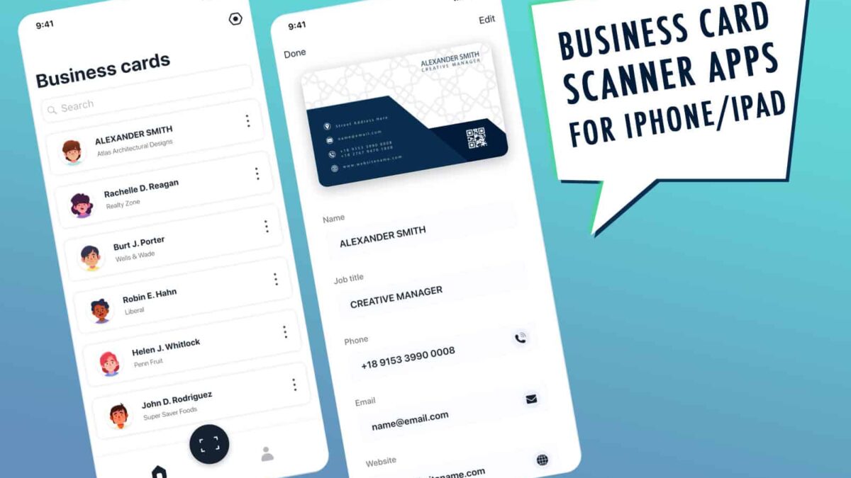 Business card scanner app for iphone ipad