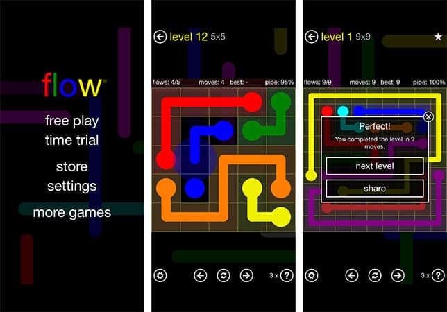 Flow Free puzzle game iphone