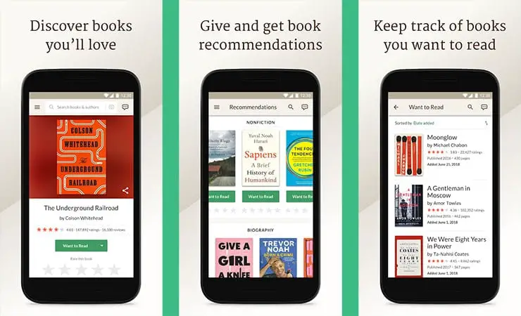 Goodreads reading app