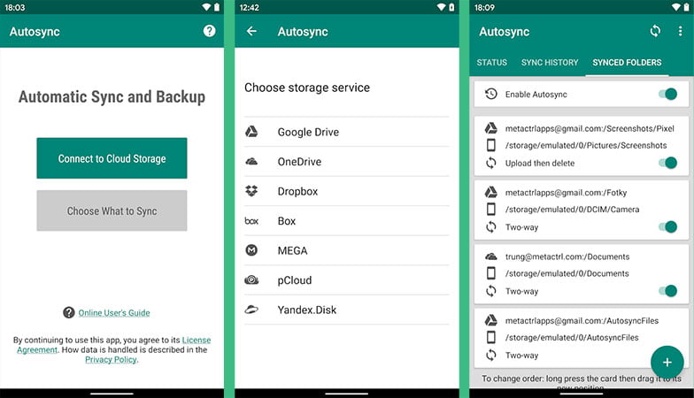 Autosync - Universal cloud sync and backup