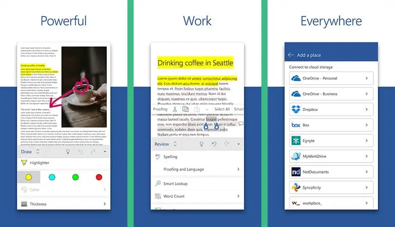Microsoft Word document editor for android