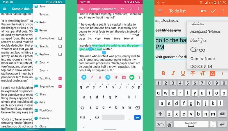 text editor app for android