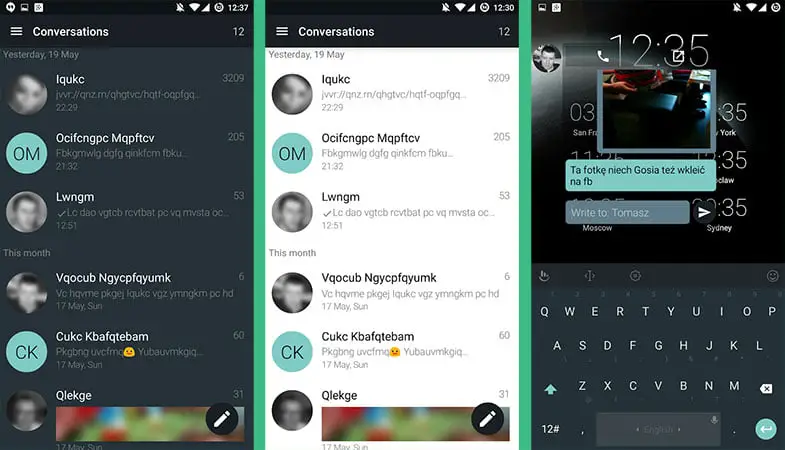 YAATA SMS app with widget