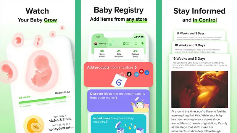 Pregnancy & Baby Tracker + Baby Registry App