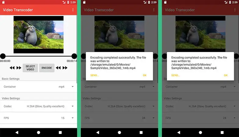 Video Transcoder app for android