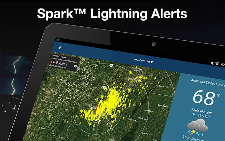 WeatherBug- Live Radar Map & Forecast app for android tablet