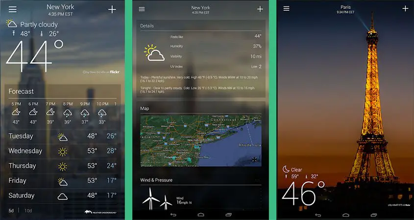 Yahoo Weather app for android