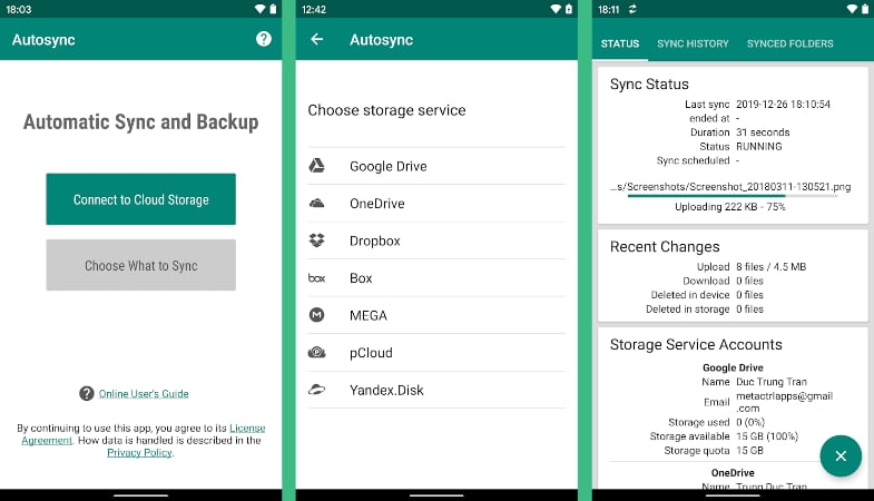 Universal cloud sync and backup for android