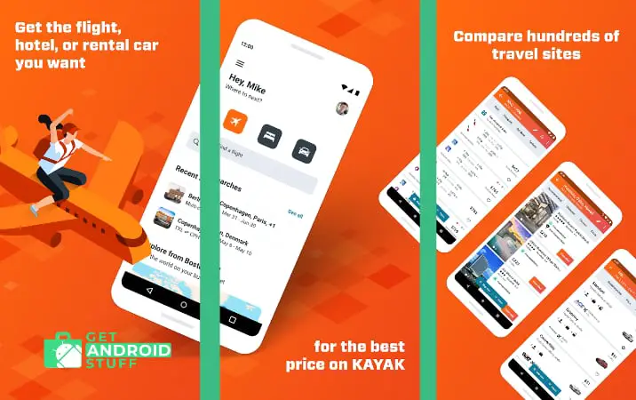 KAYAK travel app for android tablet