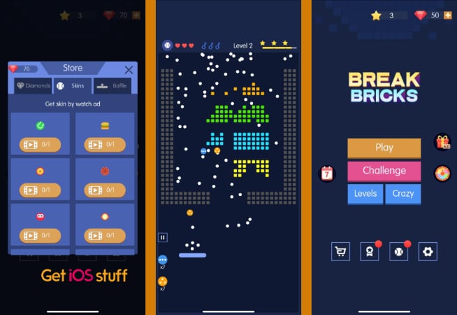 Break Bricks classic puzzle game iphone