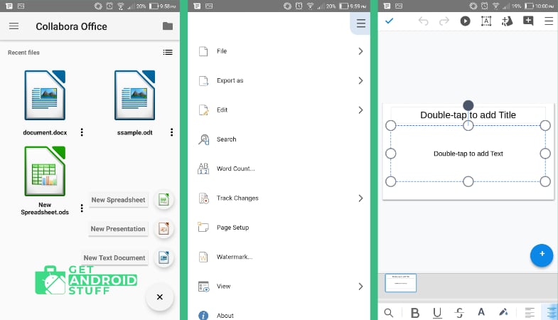 Screenshot of Collabora Office app