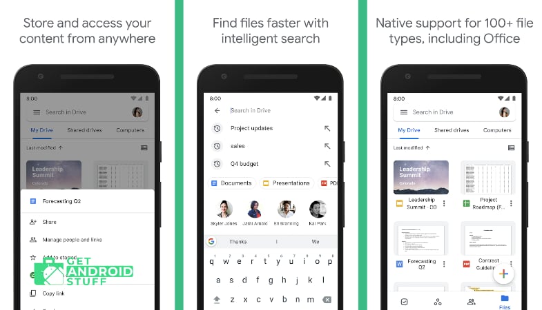 Screenshot of  Google Drive app