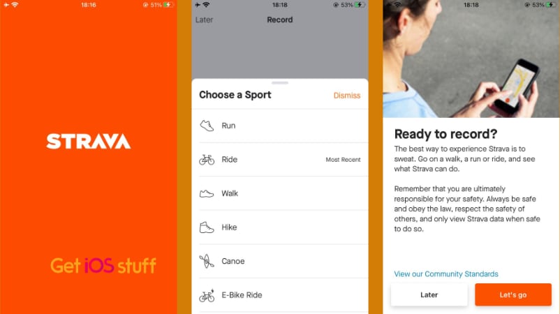 Screenshot of Strava- Run, Ride, Swim app