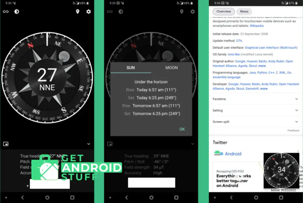 Screenshot of Compass Steel app