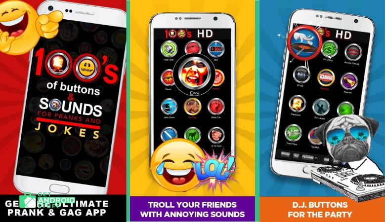 Screenshot of 100's of Buttons & Sounds for Jokes and Pranks app