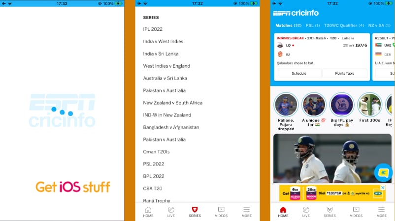 Screenshot of Cricinfo - Live Cricket Scores app