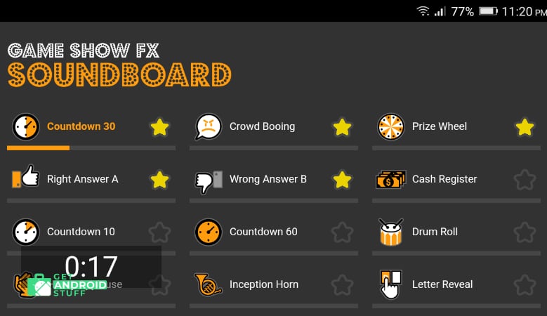 Screenshot of Game Show FX Soundboard app for android