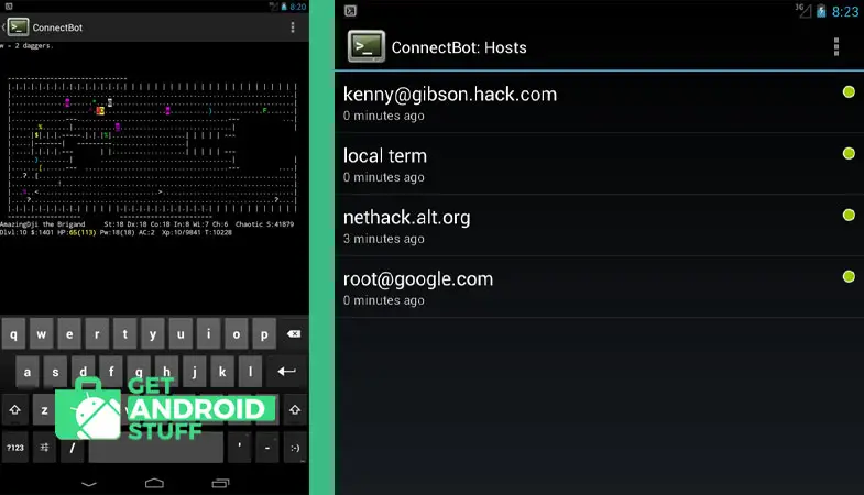 Screenshot of ConnectBot Secure Shell (SSH) client app