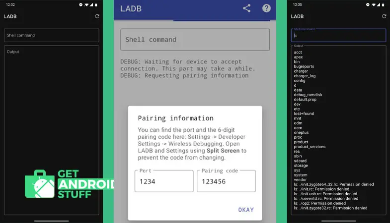Screenshot of LADB — Local ADB Shell android app