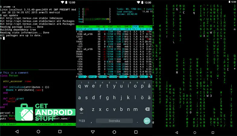 Screenshot of Termux android Linux command app
