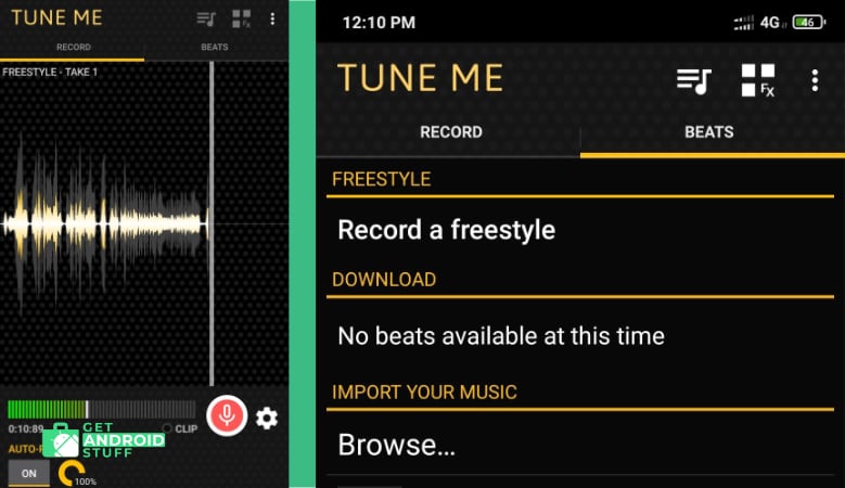 Screenshot of Tune Me android voice tuning app