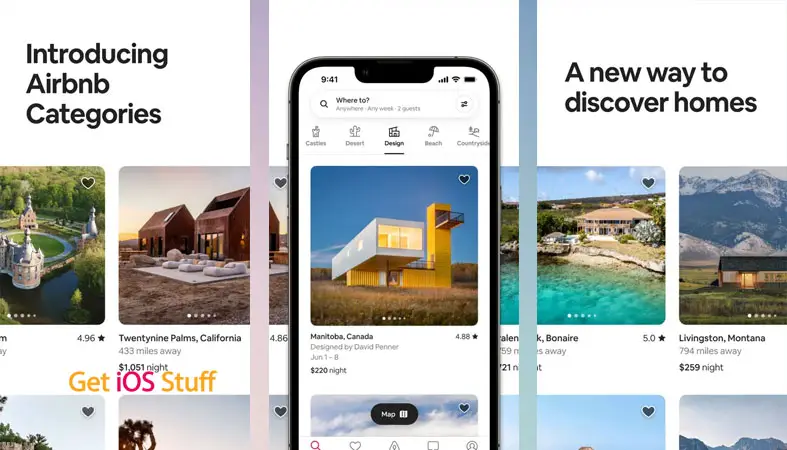 Screenshots of Airbnb iOS app