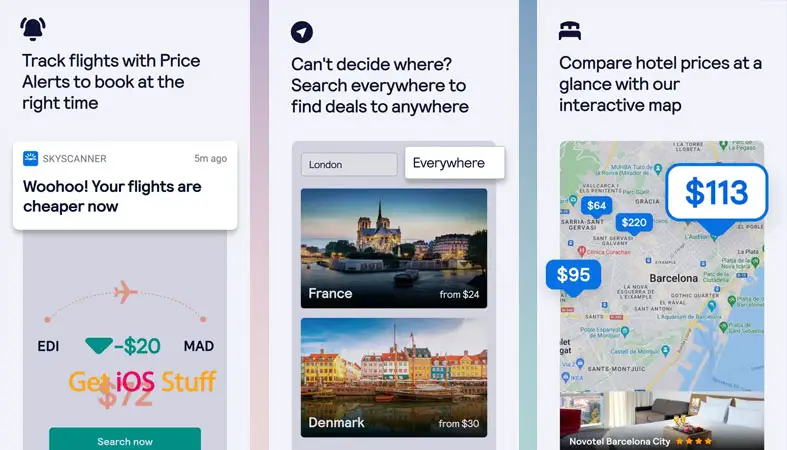 screenshot of Skyscanner – travel deals app