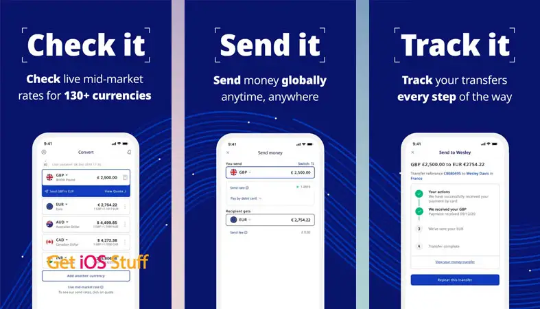 screenshot of Xe Currency & Money Transfers app
