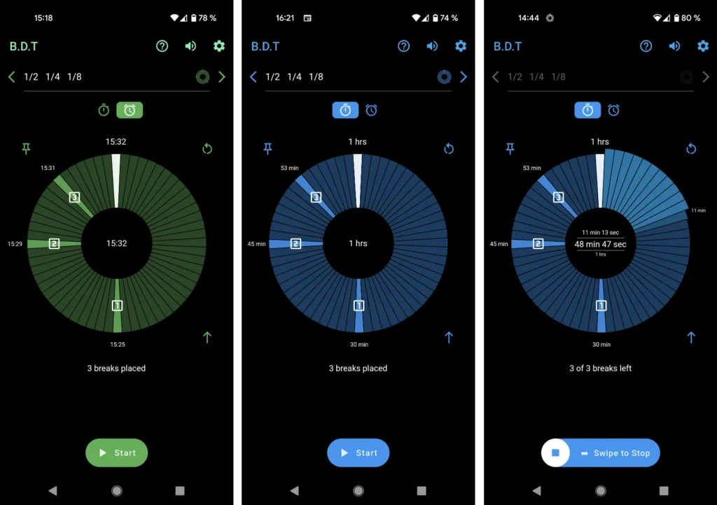 Breakdown Timer android app