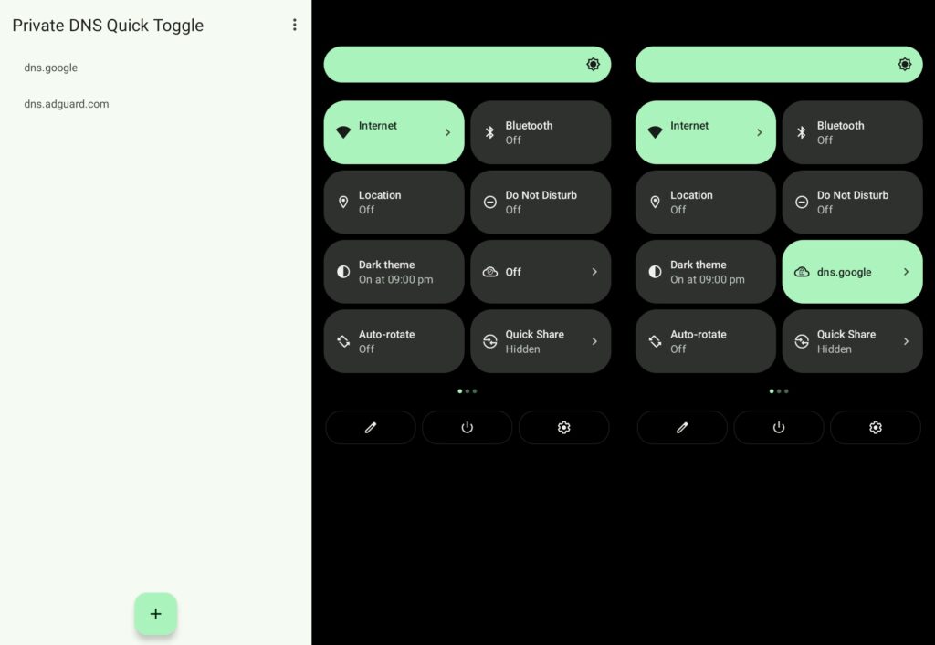 Private DNS Quick Toggle app android