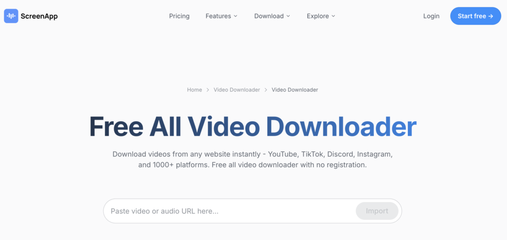ScreenApp: Best Premium Online Video Downloader