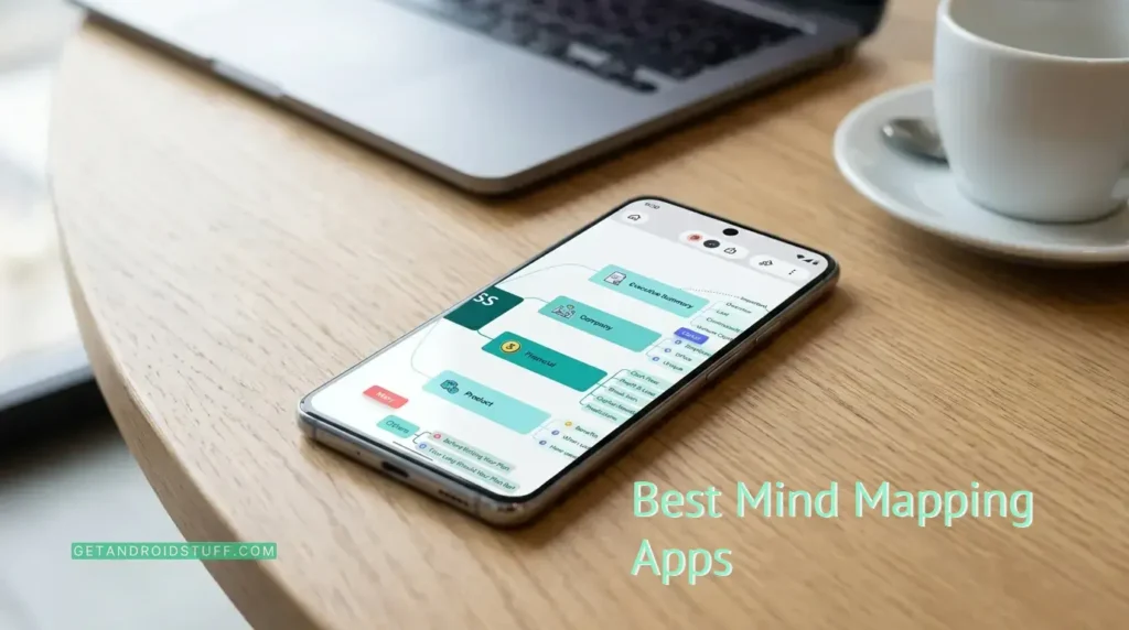 Mind mapping app interface on android phone