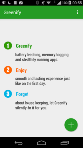 Screenshot of Greenify