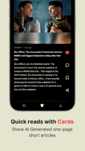 Screenshot of Actum: Quick AI News Summaries