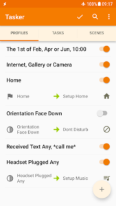 Screenshot of Tasker