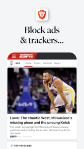Screenshot of Brave Private Web Browser, VPN