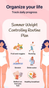Screenshot of Me+ Lifestyle Routine