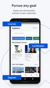 Screenshot of Coursera: Learn career skills
