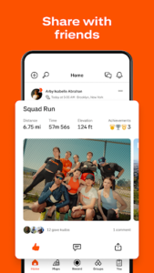 Screenshot of Strava: Run, Bike, Hike