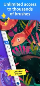 Screenshot of Adobe Fresco: Painting Studio
